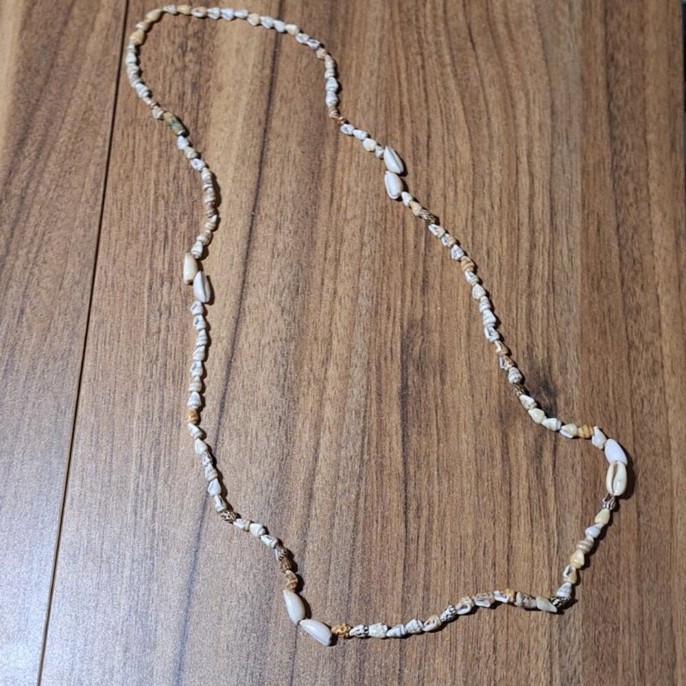 Natural Cowrie Shell Necklace 39"